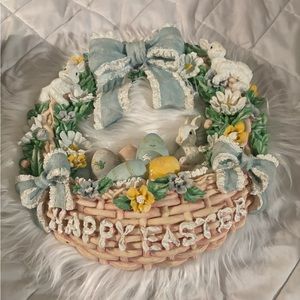 HAND PAINTED EASTER WREATH.